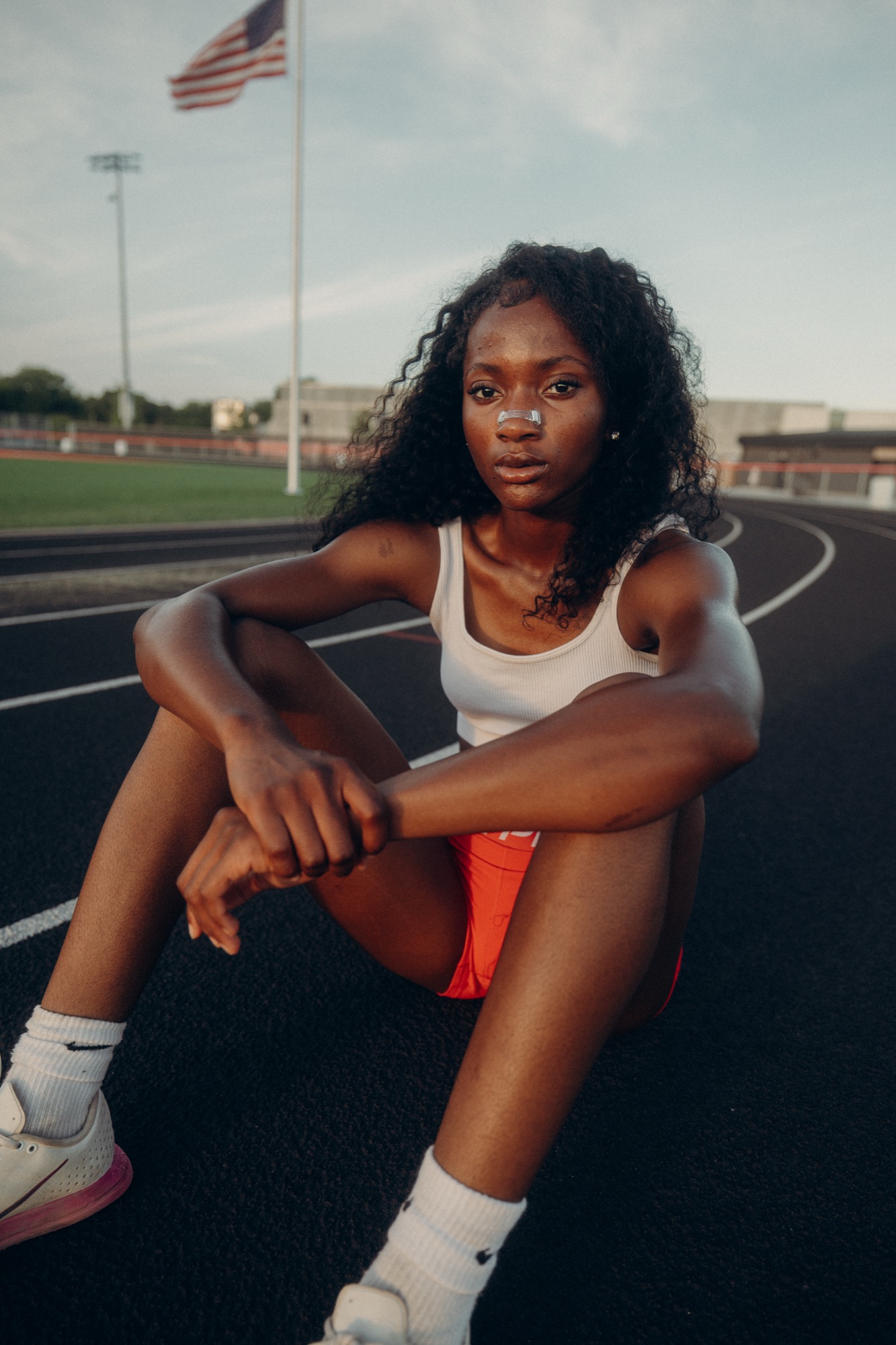 Athlete wearing Intake on the track